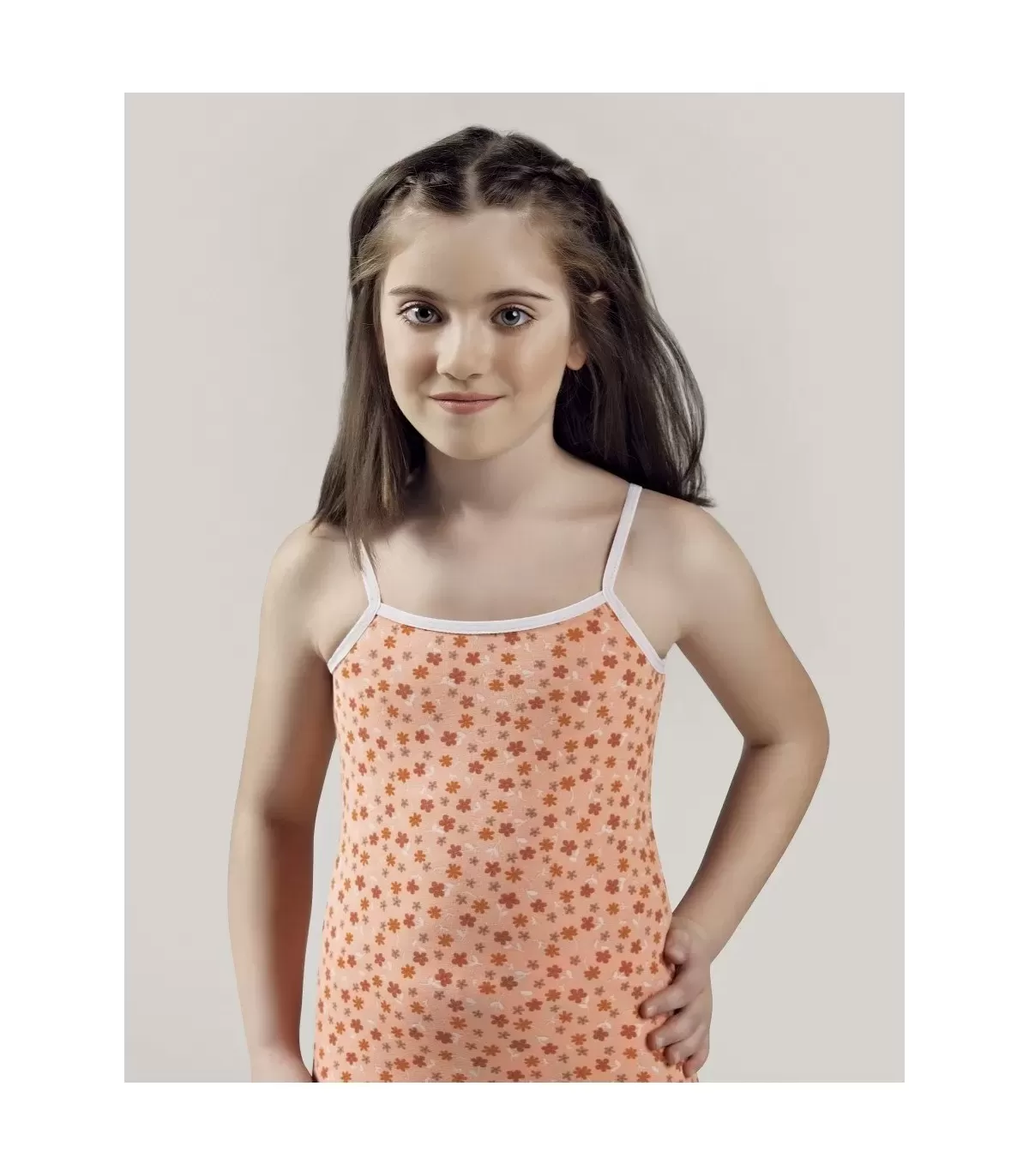 Güryıldız İp Askılı Desenli Kız Çocuk Atlet