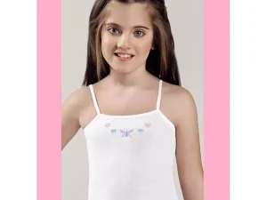 Güryıldız 27207 Penye İp Askılı İşlemeli Kız Çocuk Atlet